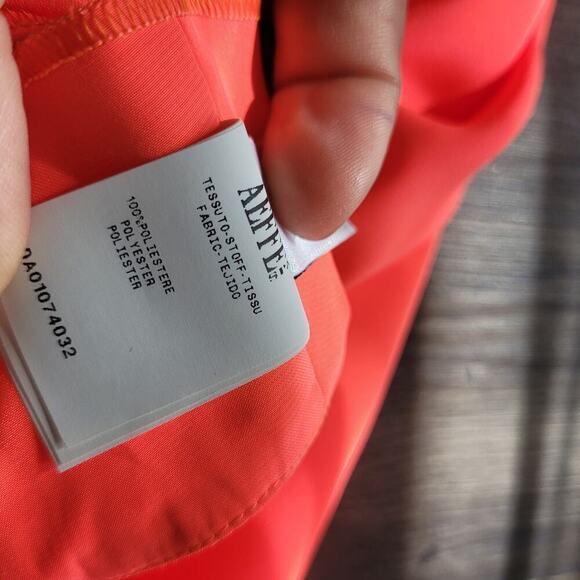 Cedric Charlier Women Long Maxi Skirt Size 8 Neon Orange Zip Flowy Luxe NEW - Picture 9 of 9